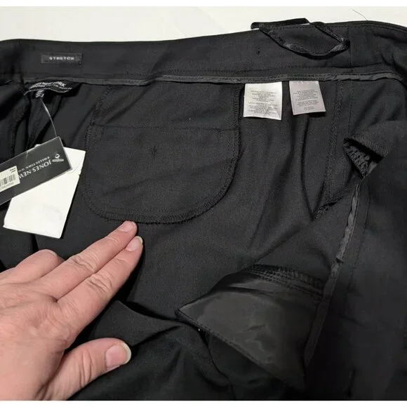 Jones New York Womens Black Stretch Slim Fit Pants 20WP Petite Runway Style - Picture 11 of 15